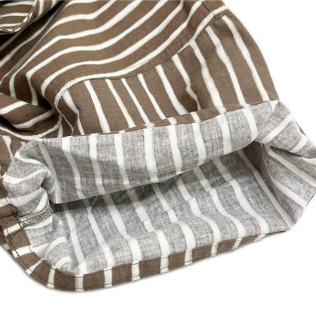  ISSEY MIYAKE イッセイミヤケ 半袖シャツ ストライプ 萩原製造 C-KN3333 レディース ブラウン