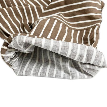  ISSEY MIYAKE イッセイミヤケ 半袖シャツ ストライプ 萩原製造 C-KN3333 レディース ブラウン