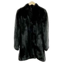 ◆◆  毛皮コート ミンクコート 15号 ミディアム丈 アウター レディース ブラック Bランク