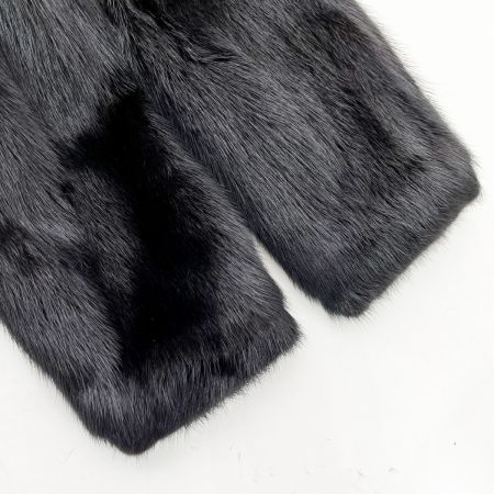   毛皮コート ミンクコート 15号 ミディアム丈 アウター レディース ブラック