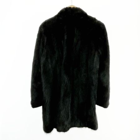   毛皮コート ミンクコート 15号 ミディアム丈 アウター レディース ブラック