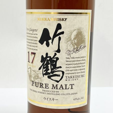 【北海道内限定発送】 TAKETSURU 竹鶴/ニッカウイスキー ウィスキー ジャパニーズ 700ml 17年 43% 未開栓