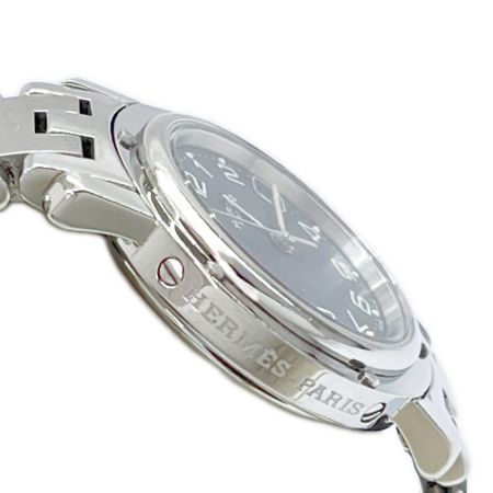  HERMES エルメス クリッパー ステンレススチール 腕時計 レディースウォッチ 箱・取説・コマ付