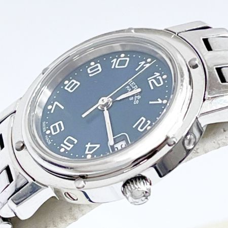  HERMES エルメス クリッパー ステンレススチール 腕時計 レディースウォッチ 箱・取説・コマ付