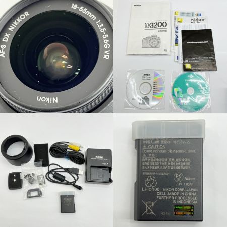  Nikon ニコン デジタル一眼レフカメラ ダブルズームキット18-55mm/55-200mm D3200