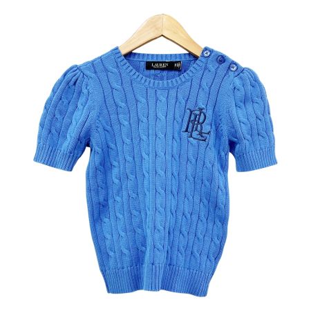  RALPH LAUREN ラルフローレン ニット半袖Tシャツ XSサイズ レディース ブルー