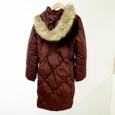  LAUREN RALPH LAUREN ダウンコート ロングコート Mサイズ ひし形 ベルト無し アウター ワインレッド