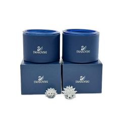 ◆◆ SWAROVSKI スワロフスキー ハリネズミ 親子 2個セット 箱付 インテリア 小物 置物 Aランク