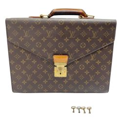 ◆◆ LOUIS VUITTON ルイヴィトン 【ジャンク】 ビジネスバッグ モノグラム セルヴィエット・コンセイエ M53331 ブラウン Dランク
