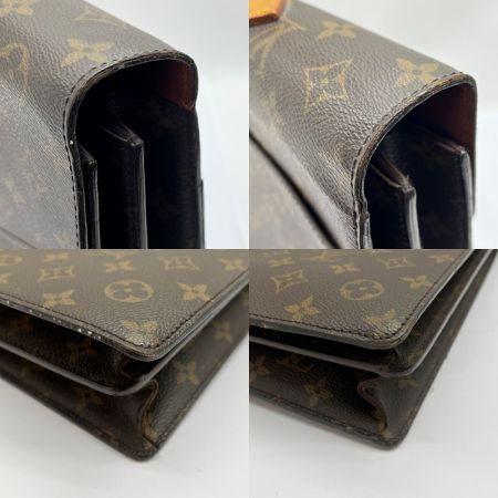  LOUIS VUITTON ルイヴィトン 【ジャンク】 ビジネスバッグ モノグラム セルヴィエット・コンセイエ M53331 ブラウン