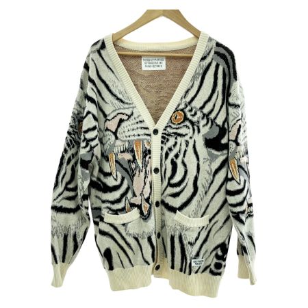  WACKO MARIA ワコマリア カーディガン 虎柄 タイガー 刺繍 Lサイズ メンズ  グレー