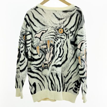  WACKO MARIA ワコマリア カーディガン 虎柄 タイガー 刺繍 Lサイズ メンズ  グレー