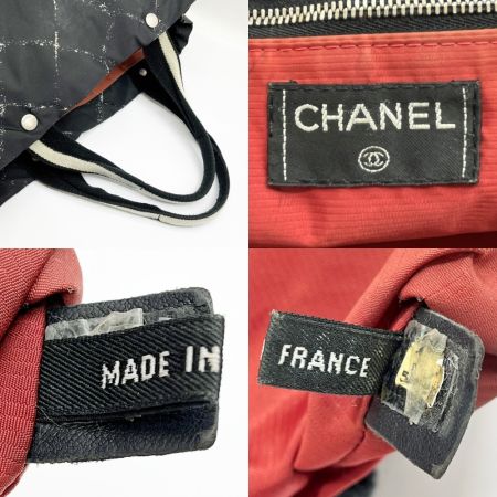  CHANEL シャネル ハンドバッグ トートバッグ トラベルライン ヨゴレ・変色有 レディース ブラック