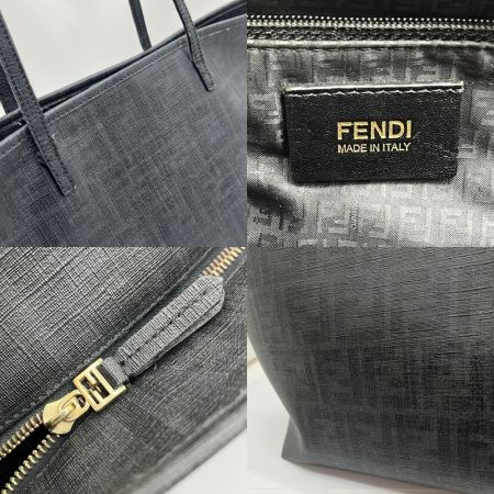  FENDI フェンディ トートバッグ ズッカ 持ち手劣化有 8BH199/UZD ブラック系