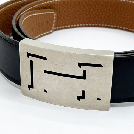  HERMES エルメス ベルト ラッキーメタル H刻 箱・巾着付 ブラック