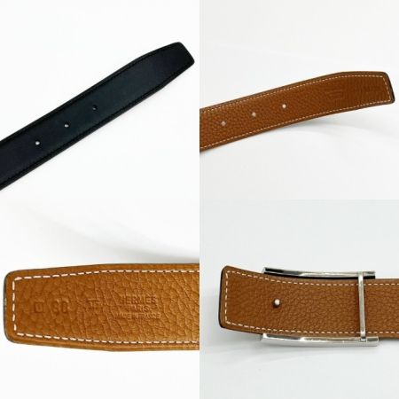  HERMES エルメス ベルト ラッキーメタル H刻 箱・巾着付 ブラック