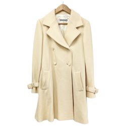 ◆◆ EMPORIO ARMANI エンポリオアルマーニ コート サイズ40 Wボタン/ベルト付き アウター レディース  アイボリー Cランク