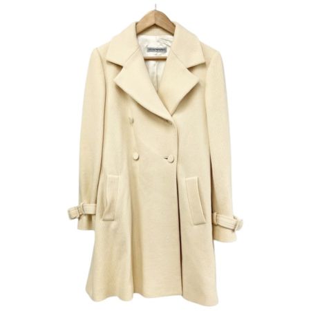  EMPORIO ARMANI エンポリオアルマーニ コート サイズ40 Wボタン/ベルト付き アウター レディース  アイボリー