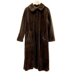 ◆◆ ARMANIJEANS アルマーニジーンズ ロングコート サイズ38 斜めストライプ模様 裏毛羽立ち有 ベルト付  ブラウン Bランク