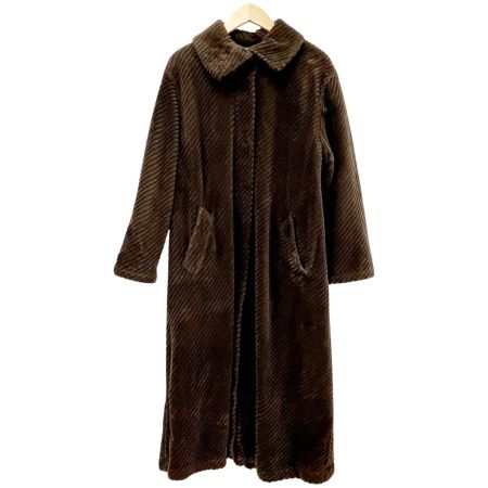  ARMANIJEANS アルマーニジーンズ ロングコート サイズ38 斜めストライプ模様 裏毛羽立ち有 ベルト付  ブラウン