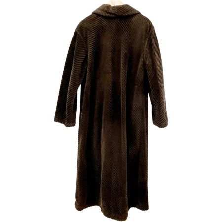 ARMANIJEANS アルマーニジーンズ ロングコート サイズ38 斜めストライプ模様 裏毛羽立ち有 ベルト付  ブラウン