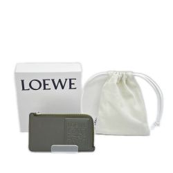 ◆◆ LOEWE ロエベ カードケース コインケース 箱・布袋付 グリーン カーキ Bランク