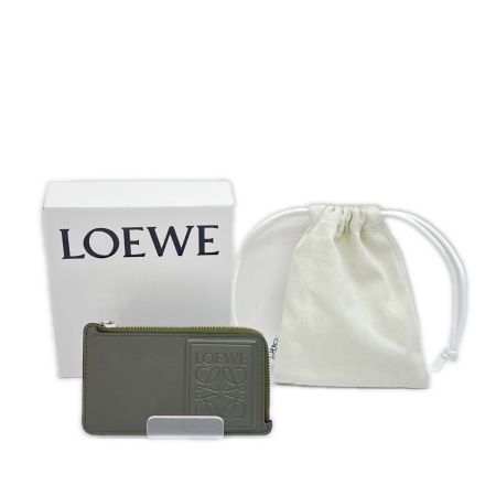  LOEWE ロエベ カードケース コインケース 箱・布袋付 グリーン カーキ