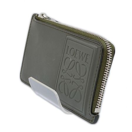  LOEWE ロエベ カードケース コインケース 箱・布袋付 グリーン カーキ