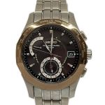 ◆◆ SEIKO セイコー 腕時計 電波ソーラー ステンレススチール 8B53-0AA1 シルバーブラウン系 Bランク