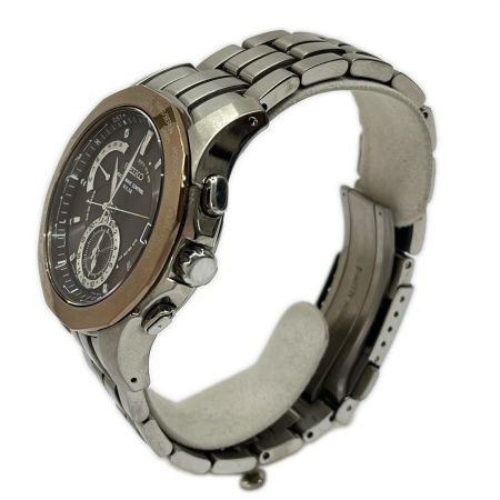 SEIKO セイコー 腕時計 電波ソーラー ステンレススチール 8B53-0AA1 シルバーブラウン系