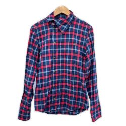 ◆◆ Vivienne Westwood ヴィヴィアン・ウエストウッド 長袖シャツ ネルシャツ チェック レッド ネイビー サイズ44 レッド Bランク