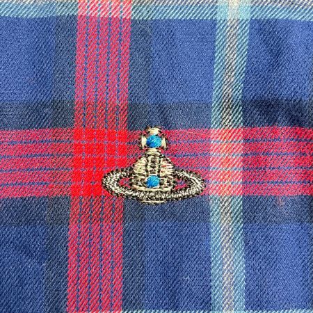  Vivienne Westwood ヴィヴィアン・ウエストウッド 長袖シャツ ネルシャツ チェック レッド ネイビー サイズ44 レッド
