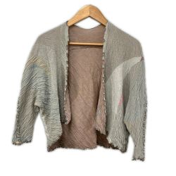 ◆◆ JURGEN LEHL ヨーガンレール カーディガン Mサイズ レディース グレー×ピンク Bランク