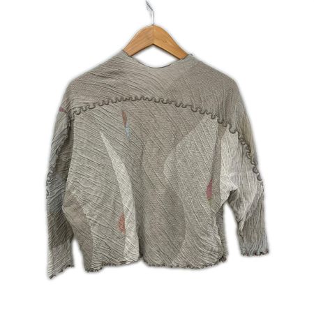  JURGEN LEHL ヨーガンレール カーディガン Mサイズ レディース グレー×ピンク