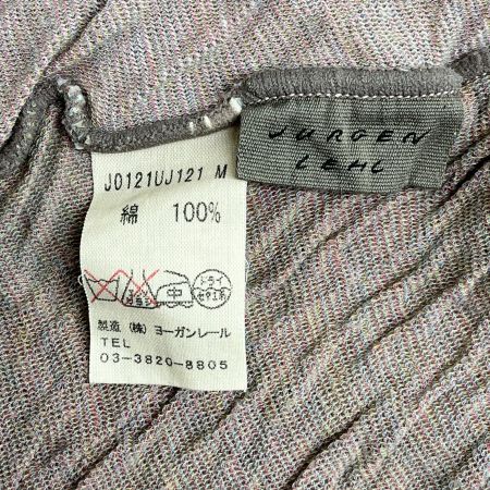  JURGEN LEHL ヨーガンレール カーディガン Mサイズ レディース グレー×ピンク