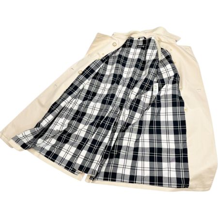  MACKINTOSH ロングコート Mサイズ 裏地白黒チェック クリーム ベージュ ホワイト系 クリーム