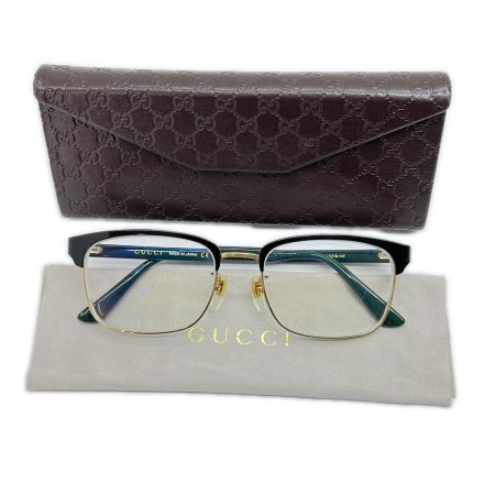  GUCCI グッチ 眼鏡 ケース付 度入り GG09340A ブラック×グリーン