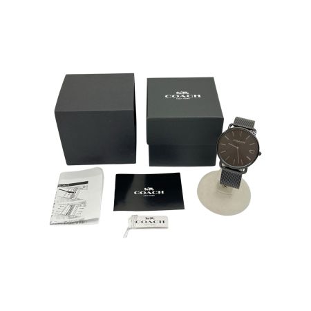  COACH コーチ 腕時計 クォーツ ステンレススチール ブラック チャールズ 箱・取説付