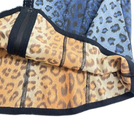  ITALIYA イタリヤ 伊太利屋 ジップカーディガン 11号 豹柄 ヒョウ レディース ミセス ネイビー