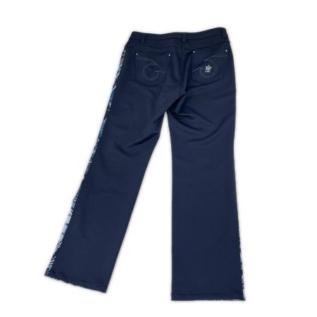  ITALIYA イタリヤ 伊太利屋 パンツ チェック＆ペイズリー 9号 レディース ミセス ネイビー