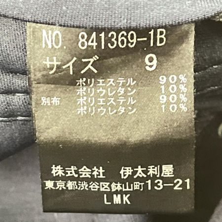  ITALIYA イタリヤ 伊太利屋 パンツ チェック＆ペイズリー 9号 レディース ミセス ネイビー