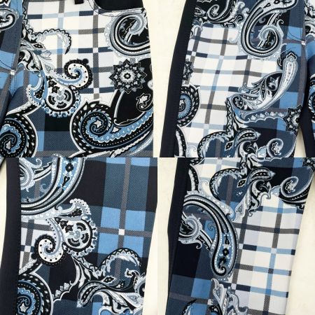  ITALIYA イタリヤ 伊太利屋 パンツ チェック＆ペイズリー 9号 レディース ミセス ネイビー