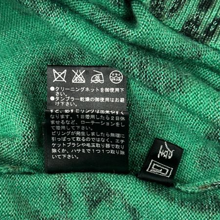 ITALIYA イタリヤ 伊太利屋 タートルネックニット 11号 ヒョウ柄 GK バックシルバープリント ミセス レディース グリーン