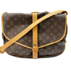 ◆◆ LOUIS VUITTON ルイヴィトン ショルダーバッグ ソミュール35 モノグラム M42254 ブラウン系 Cランク
