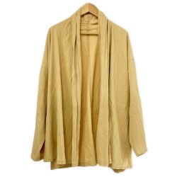 ◆◆ JURGEN LEHL ヨーガンレール カーディガン プリーツ Mサイズ レディース ミセス ベージュ ブラウン Bランク