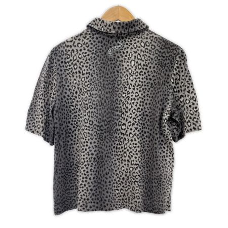  ITALIYA イタリヤ 伊太利屋 半袖カットソー 13号 アニマル柄 ヒョウ柄 2ポッケ レディース ミセス  ライトグレー