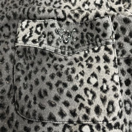  ITALIYA イタリヤ 伊太利屋 半袖カットソー 13号 アニマル柄 ヒョウ柄 2ポッケ レディース ミセス  ライトグレー