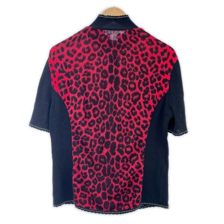  伊太利亜 ITALIYA イタリヤ 半袖カットソー ヒョウ柄 13号 レディース ミセス レッド