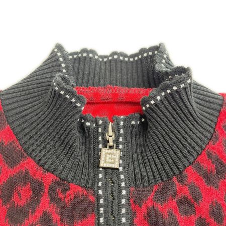  伊太利亜 ITALIYA イタリヤ 半袖カットソー ヒョウ柄 13号 レディース ミセス レッド