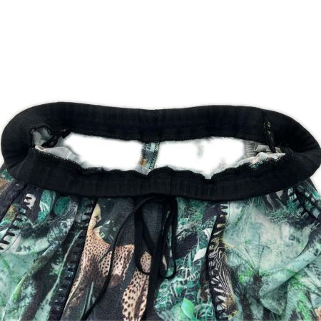  ITALIYA イタリヤ 伊太利屋 パンツ 11号 ジャングル ヒョウ柄 ボトムス レディース ミセス グリーン